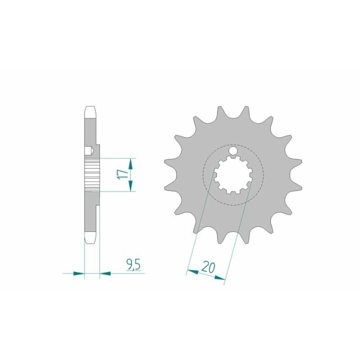 Pignon AFAM acier anti-boue 94202 - 428 - 13 dents | Oxmoto