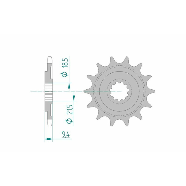 Pignon AFAM acier standard 20310 - 520 - 14 dents | Oxmoto