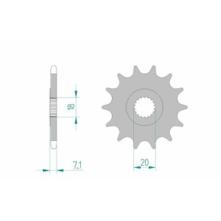 Pignon AFAM acier anti-boue 22203 - 520 - 11 dents | Oxmoto