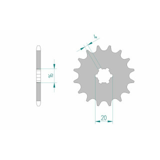 Pignon AFAM acier standard 30100 - 420 - 15 dents | Oxmoto