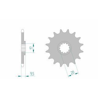 Pignon AFAM acier standard 94120 - 420 - 12 dents | Oxmoto