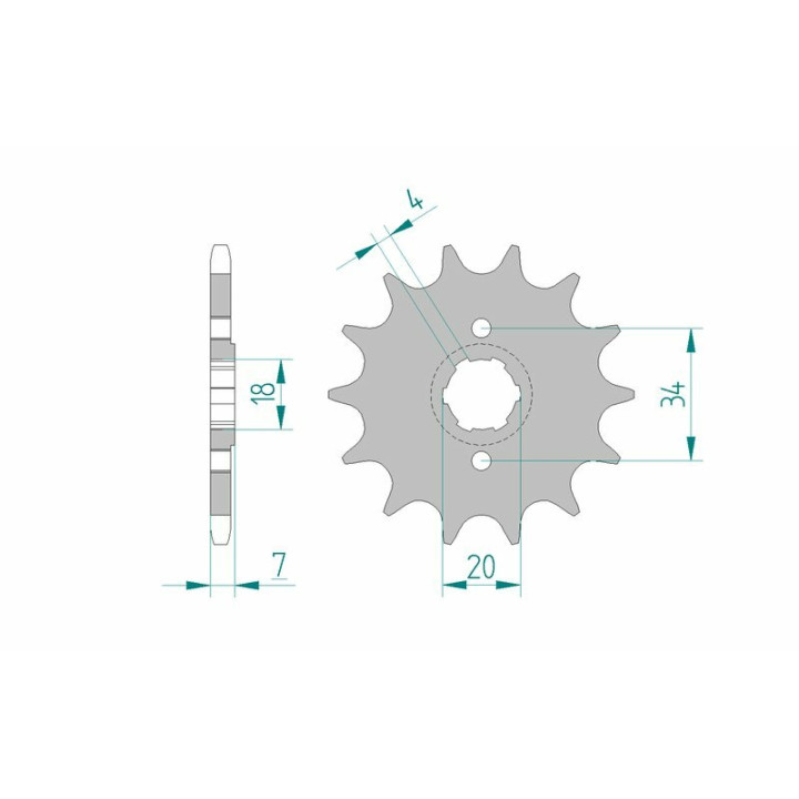 Pignon AFAM acier standard 20203 - 520 - 13 dents | Oxmoto