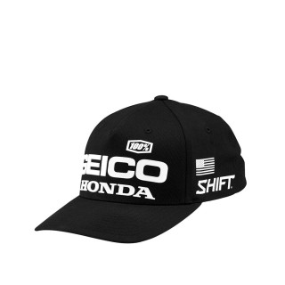 Casquette 100% baseball geico/honda noir | Oxmoto