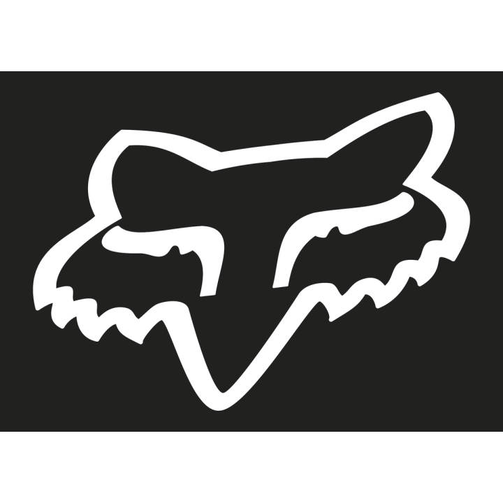 Stickers FOX head 28 blanc | Oxmoto
