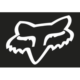 Stickers FOX head 18 blanc | Oxmoto