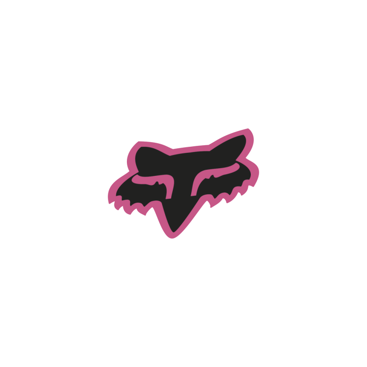 Stickers FOX head 17.5cm noir/rose | Oxmoto