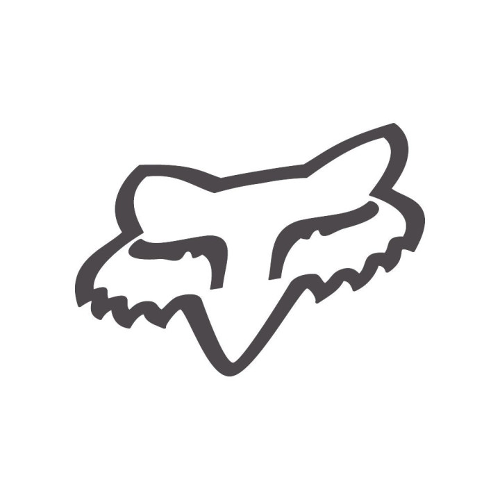 Stickers FOX head tdc 10cm charcoal mat | Oxmoto