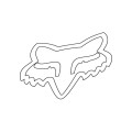 Stickers FOX head tdc 5cm blanc | Oxmoto