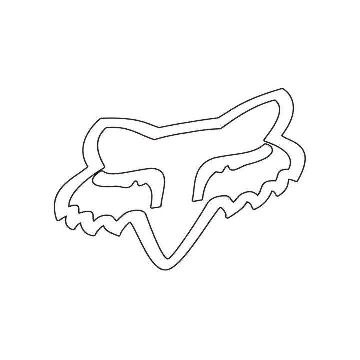 Stickers FOX head tdc 5cm blanc | Oxmoto