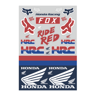 Planche de stickers FOX Honda track | Oxmoto