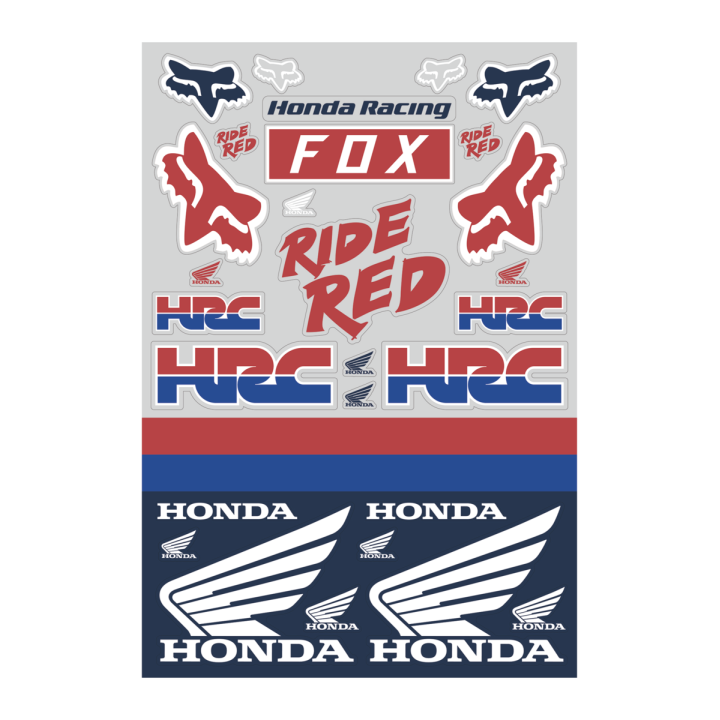Planche de stickers FOX Honda track | Oxmoto