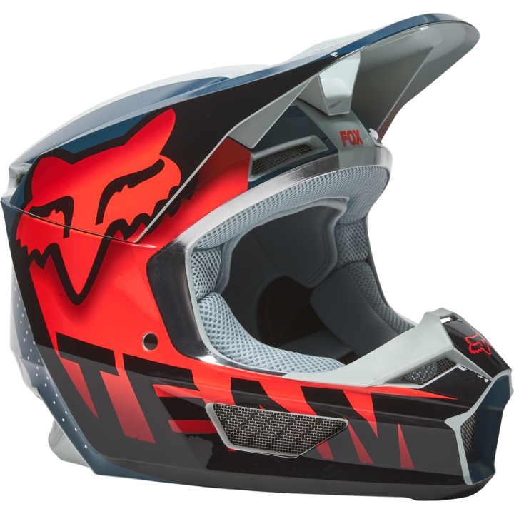 Casque FOX v1 trice gris/orange 2022 | Oxmoto
