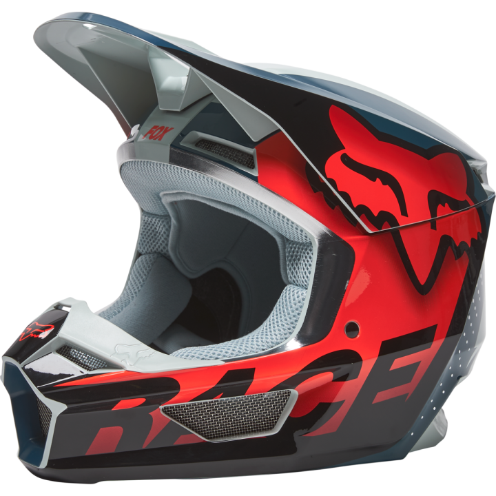Casque FOX v1 trice gris/orange 2022 | Oxmoto