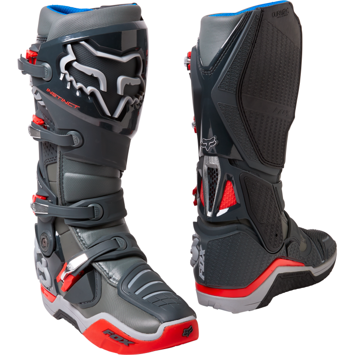 Bottes FOX instinct gris/rouge 2022 | Oxmoto