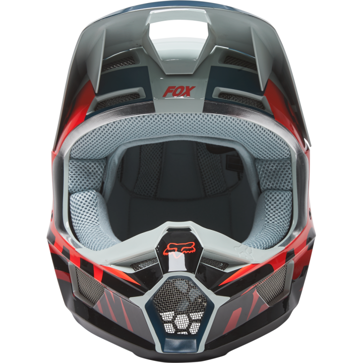 Casque FOX v1 trice gris/orange 2022 | Oxmoto