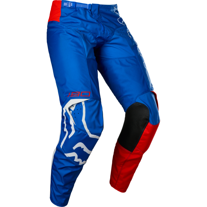 Pantalon FOX 180 skew blanc/rouge/bleu 2022 | Oxmoto