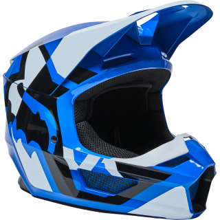 Casque FOX v1 lux bleu 2022 | Oxmoto
