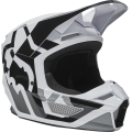 Casque FOX v1 lux noir/blanc 2022 | Oxmoto