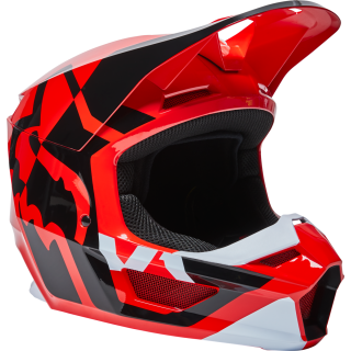 Casque FOX v1 lux rouge fluo 2022 | Oxmoto