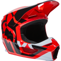 Casque FOX v1 lux rouge fluo 2022 | Oxmoto