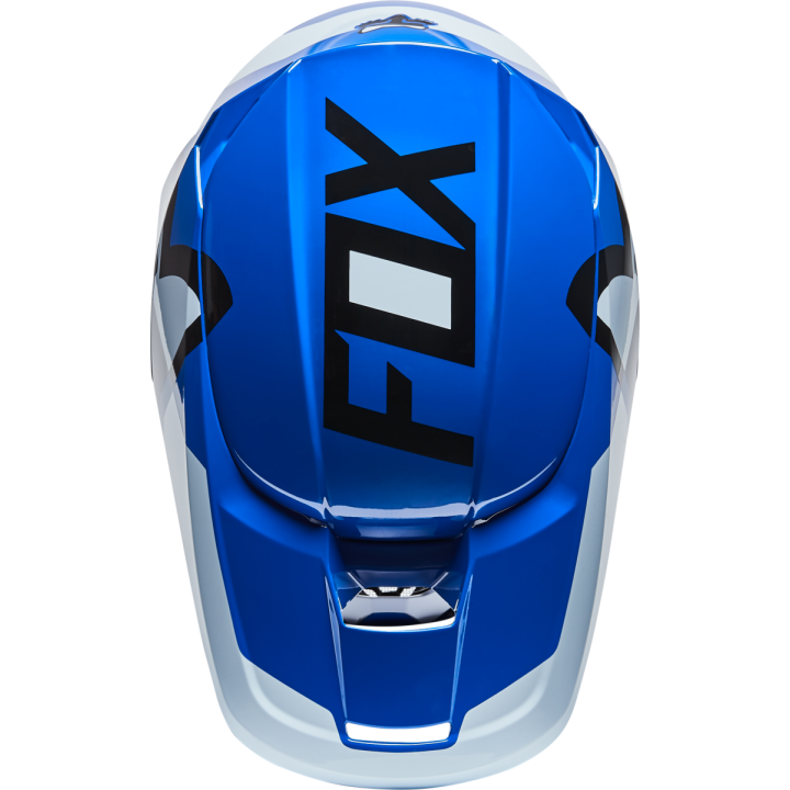 Casque FOX v1 lux bleu 2022 | Oxmoto