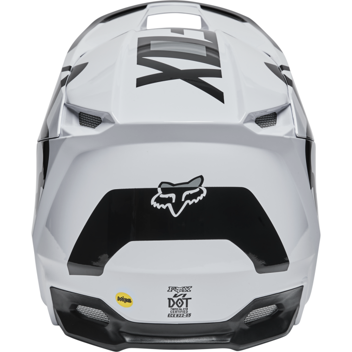 Casque FOX v1 lux noir/blanc 2022 | Oxmoto