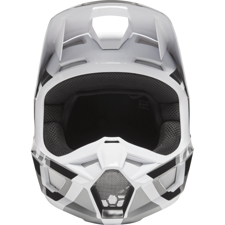 Casque FOX v1 lux noir/blanc 2022 | Oxmoto