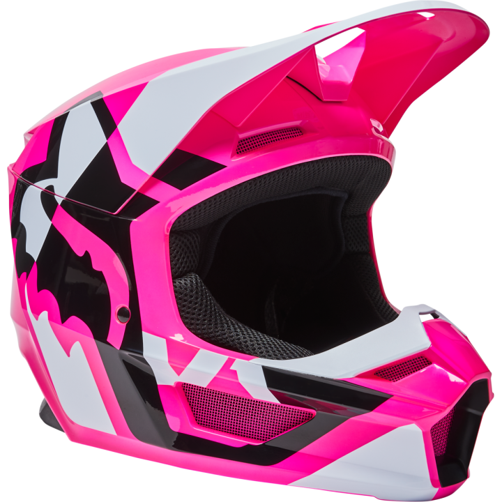 Casque FOX v1 lux rose 2022 | Oxmoto