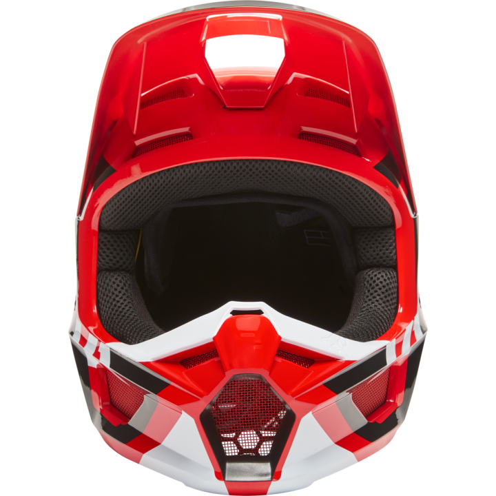 Casque FOX v1 lux rouge fluo 2022 | Oxmoto