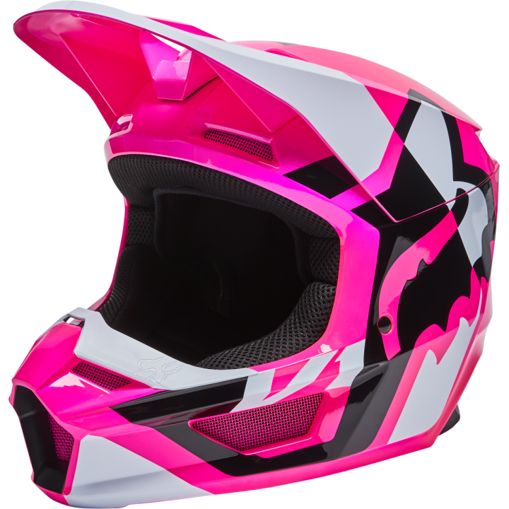 Casque FOX v1 lux rose 2022 | Oxmoto