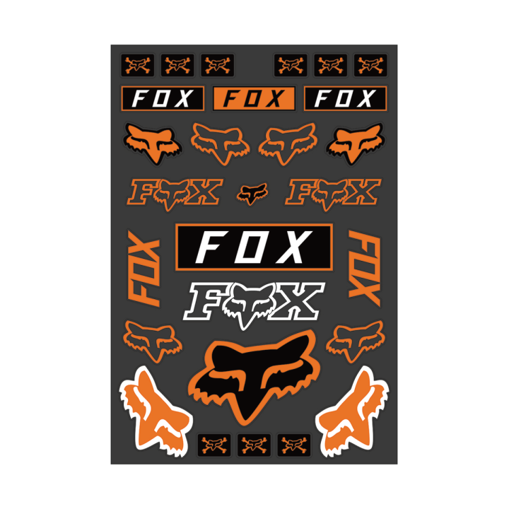 Planche de stickers FOX legacy track orange | Oxmoto