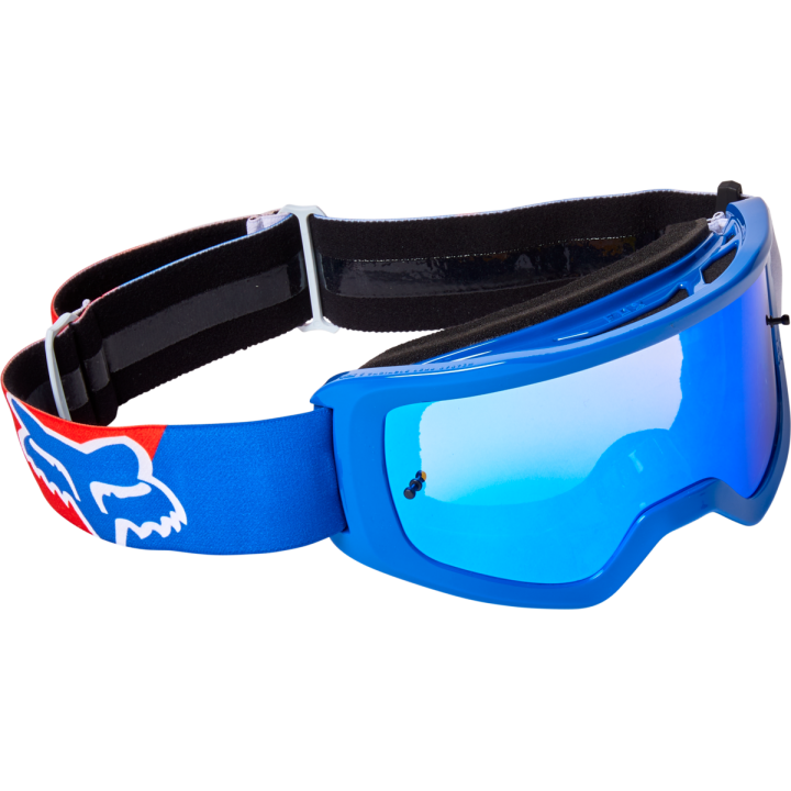 Lunettes FOX main skew spark blanc/rouge/bleu | Oxmoto