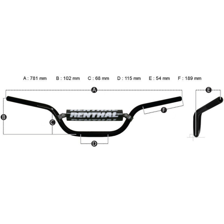 Guidon Renthal Fatbar 745 Enduro 745-01-TT | Oxmoto
