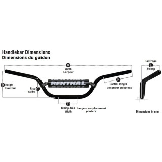 Guidon Renthal fatbar 609 rc high noir | Oxmoto