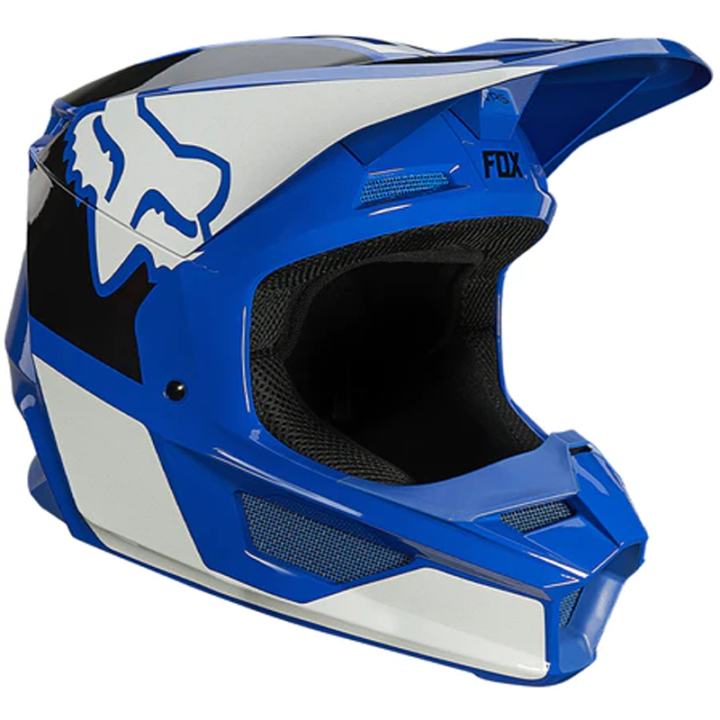 Casque FOX v1 revn bleu 2021 | Oxmoto
