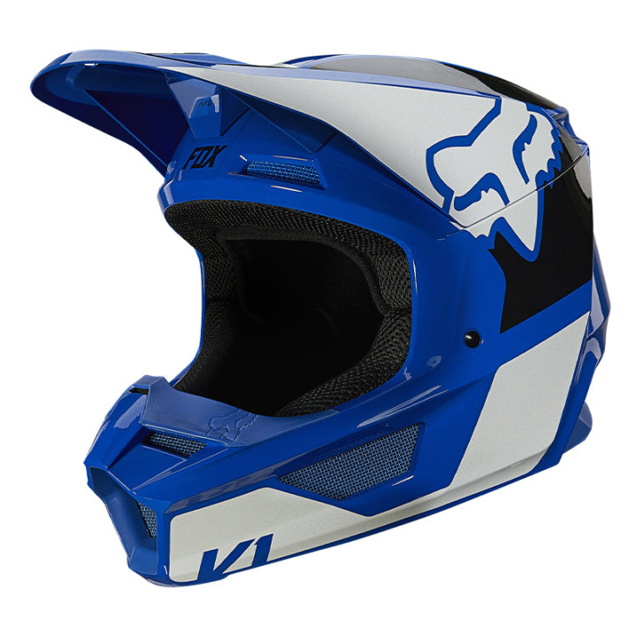 Casque FOX v1 revn bleu 2021 | Oxmoto