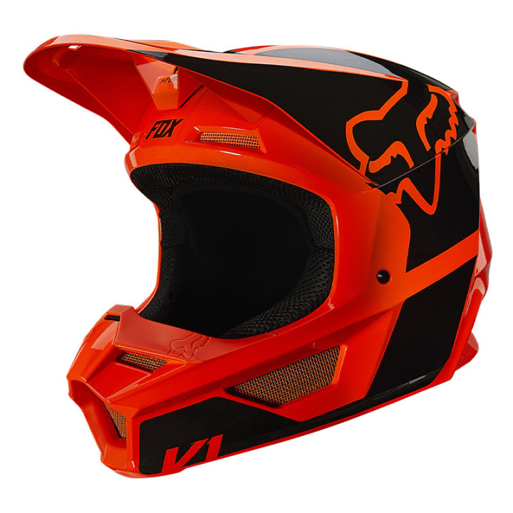 Casque FOX v1 revn orange 2021 | Oxmoto