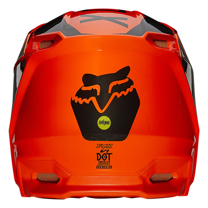 Casque FOX v1 revn orange 2021 | Oxmoto
