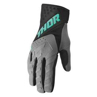 Gants enfant Thor spectrum gris/noir/menthe 2025 | Oxmoto