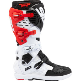 Bottes Sidi Crossfire 3 SRS - blanc/noir/rouge | Oxmoto
