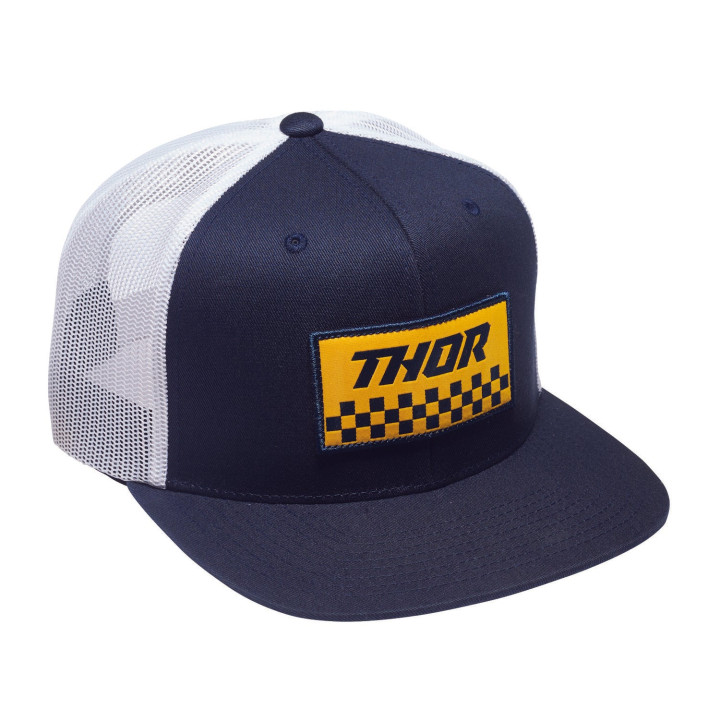 Casquette Thor checker navy/blanc | Oxmoto