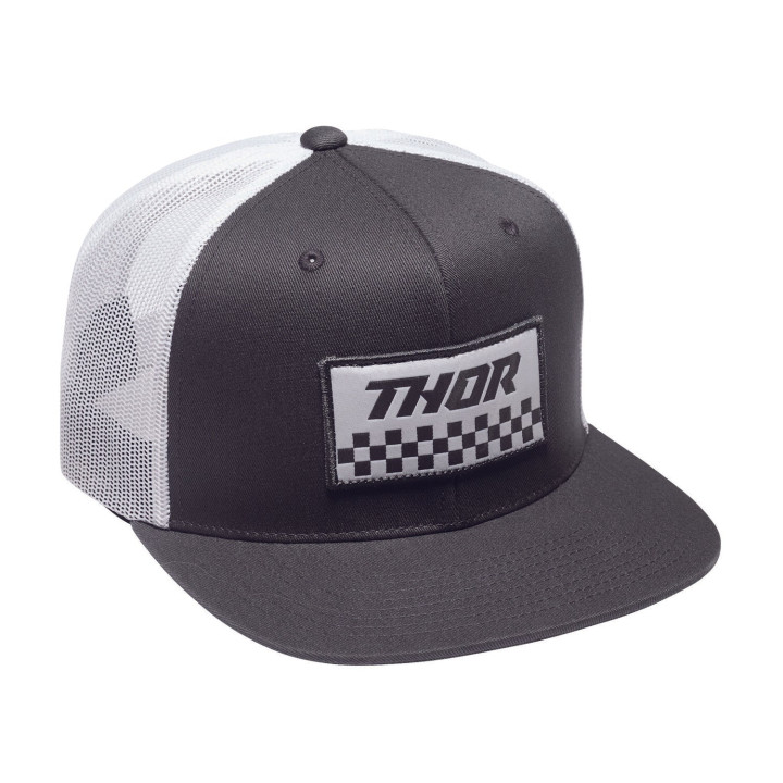 Casquette Thor checker gris/blanc | Oxmoto
