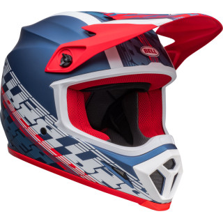 Casque Bell mx-9 mips offset mat metallic bleu/blanc