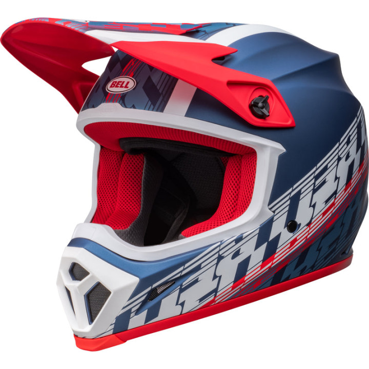 Casque Bell mx-9 mips offset mat metallic bleu/blanc
