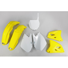 Kit plastique UFO couleur origine jaune/blanc Suzuki RM125/250 SUKIT406@999