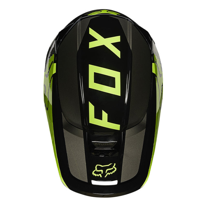 Casque FOX v1 revn noir/jaune 2021 | Oxmoto