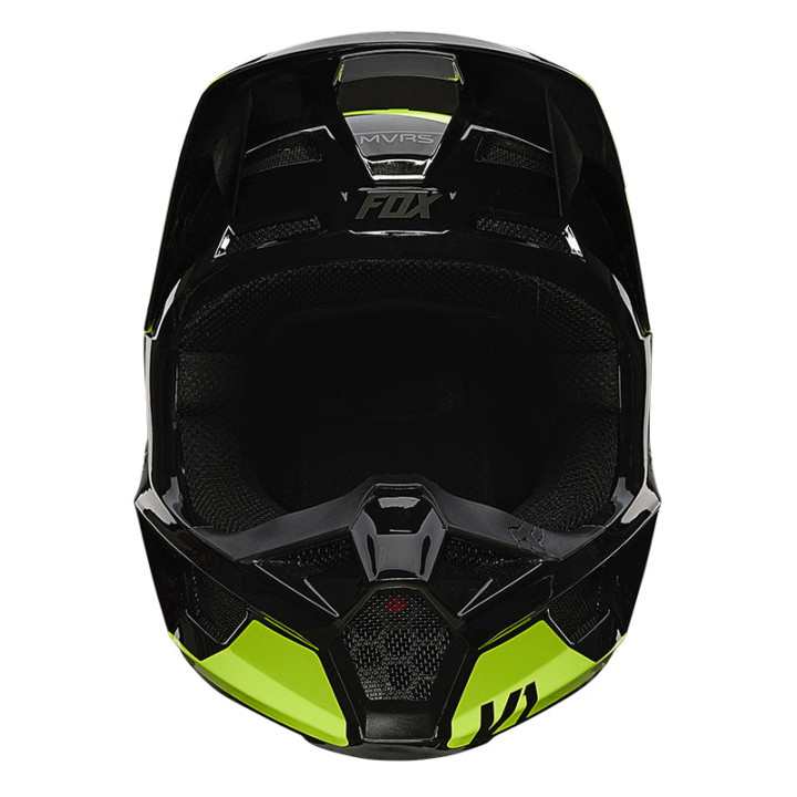Casque FOX v1 revn noir/jaune 2021 | Oxmoto