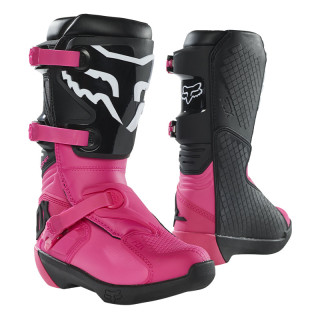Bottes FOX comp enfant noir/rose 2021 | Oxmoto