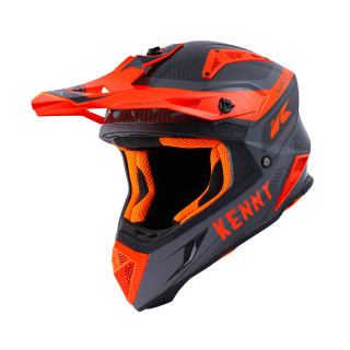 Casque KENNY titanium carbone orange fluo | Oxmoto