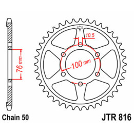 Couronne JT SPROCKETS Acier Standard - 530 JTR816.48